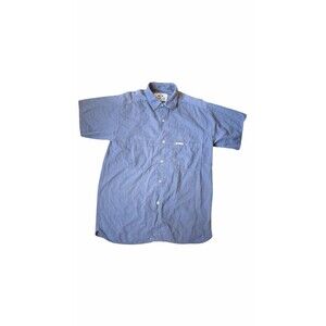 Replay Blue Cotton Button Up Shirt Men’s Medium Casual Short Sleeve